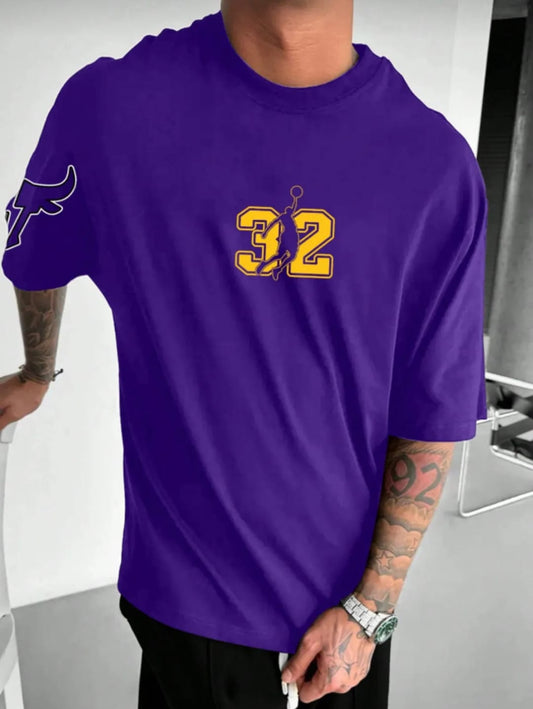 Unisex Erkek/Kadın 32 BASKET Özel Baskılı  Oversize Pamuklu T-Shirt