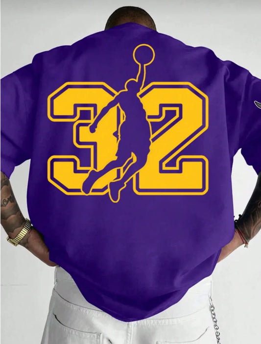Unisex Erkek/Kadın 32 BASKET Özel Baskılı  Oversize Pamuklu T-Shirt