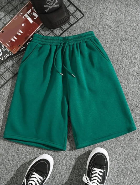 Unisex Kadın/Erkek Düz Renkli Kısa Penye Şort