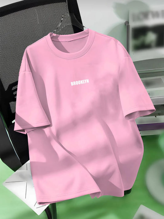 Unisex Erkek/Kadın BROOKLYN Özel Baskılı  Oversize Pamuklu Bisiklet Yaka T-Shirt