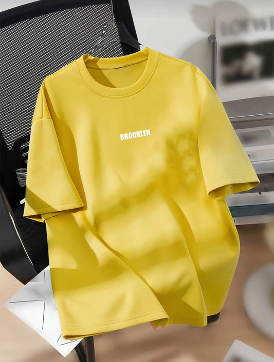 Unisex Erkek/Kadın BROOKLYN Özel Baskılı  Oversize Pamuklu Bisiklet Yaka T-Shirt
