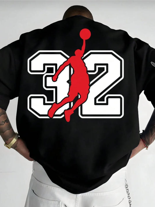 Unisex Erkek/Kadın 32 BASKET Özel Baskılı  Oversize Pamuklu T-Shirt