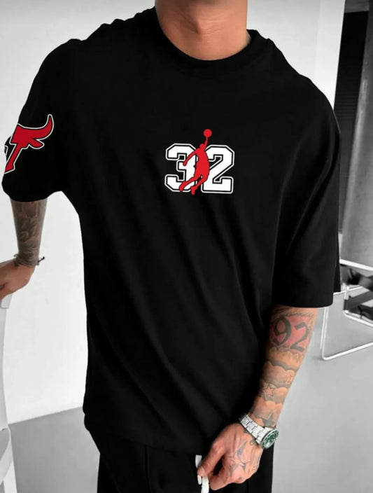 Unisex Erkek/Kadın 32 BASKET Özel Baskılı  Oversize Pamuklu T-Shirt